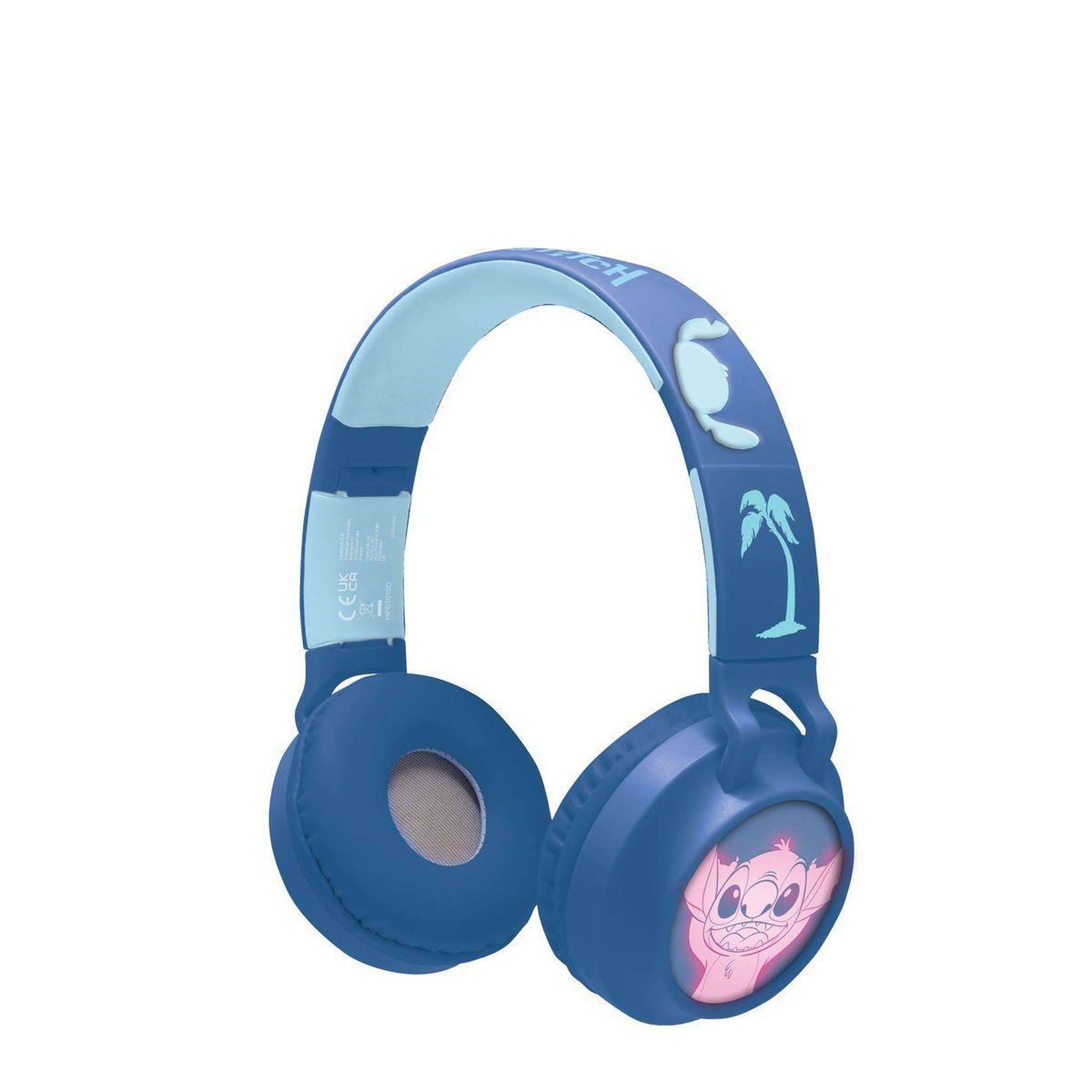 Lexibook Casque lumineux pliable Bluetooth et filaire Stitch avec limitation du volume