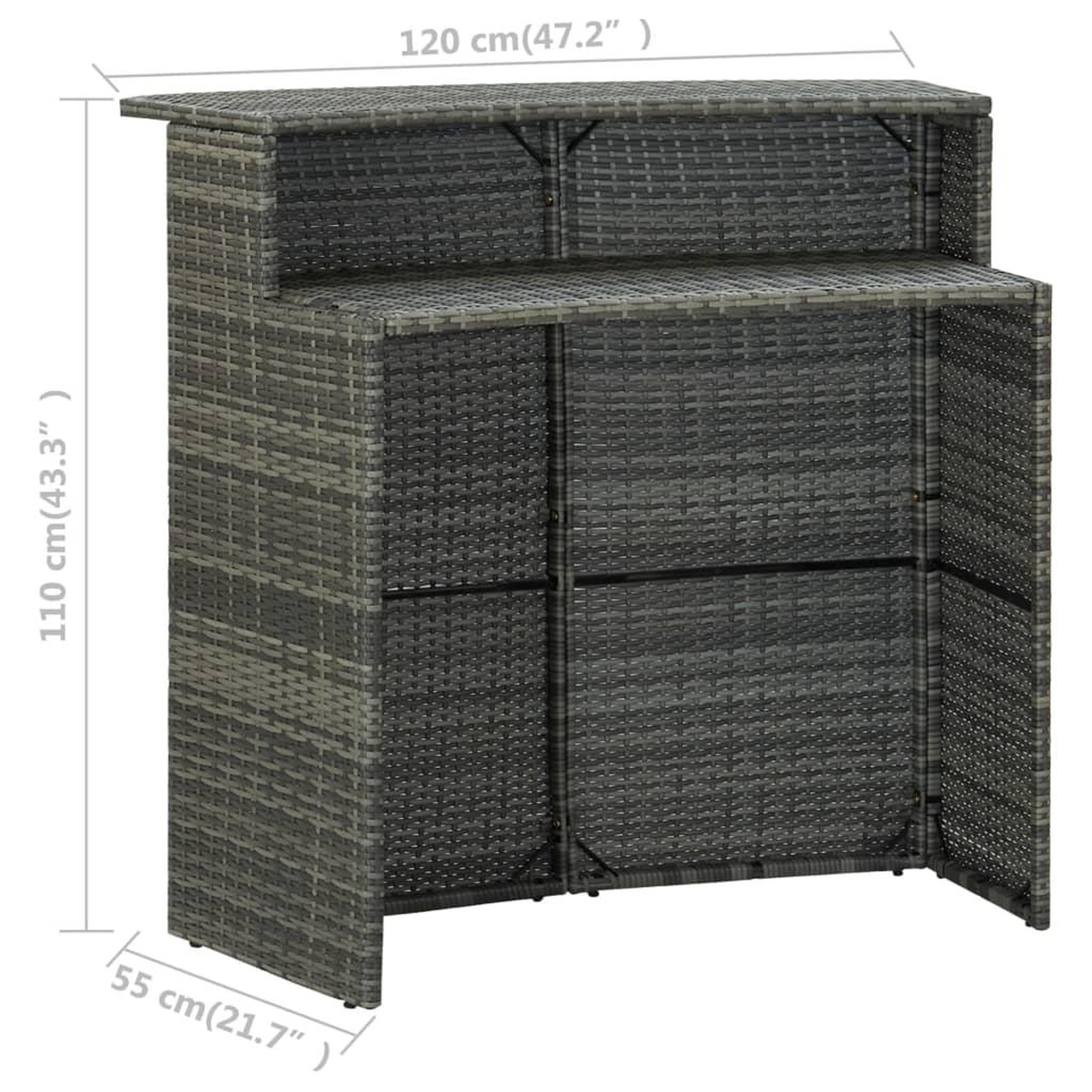 Voir la diapositive 6 : VIDAXL Ensemble de bar de jardin avec coussins 3 pcs Gris