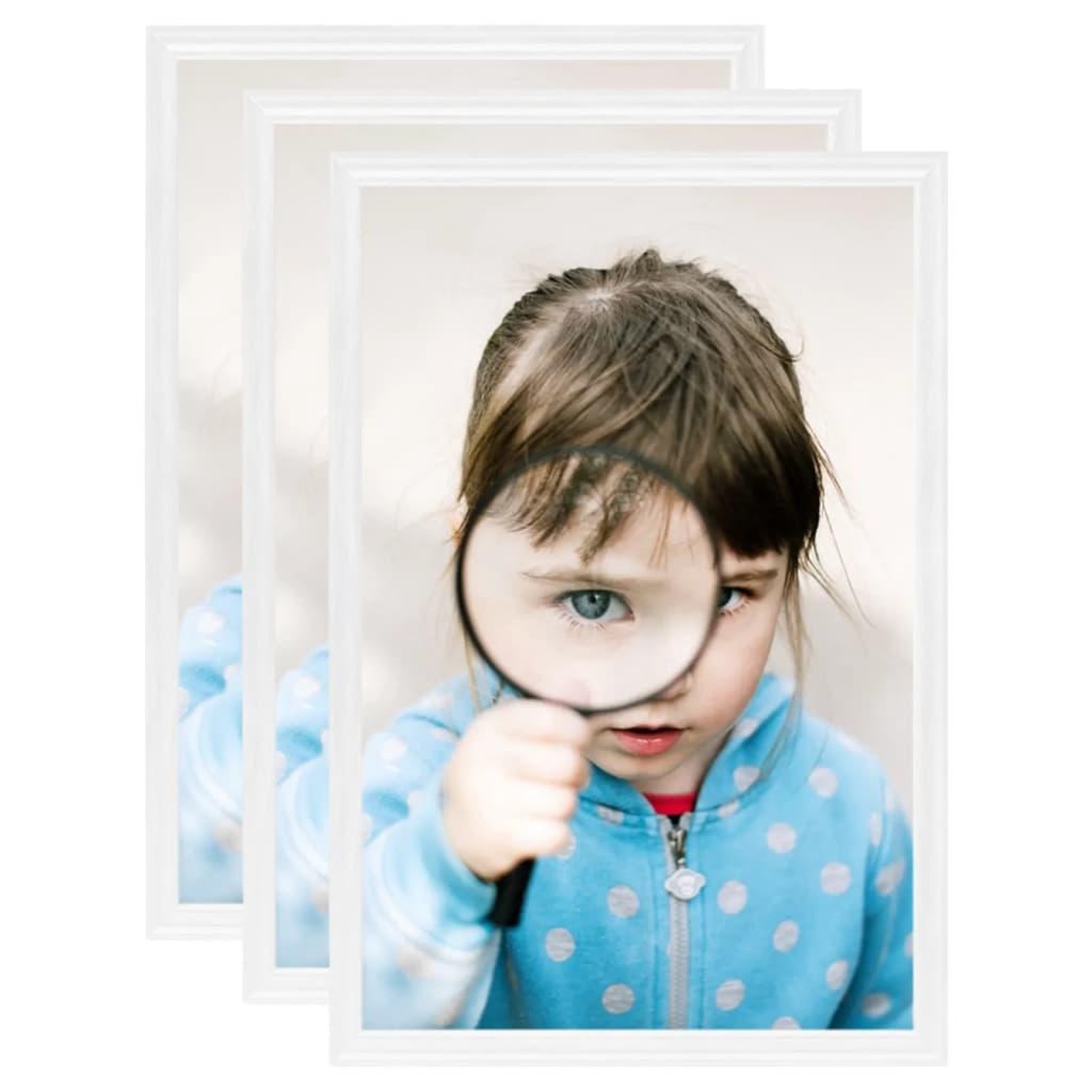 Voir la diapositive 1 : VIDAXL Collage de cadres photo 3 pcs de table Blanc 13x18 cm MDF
