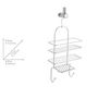 Voir la diapositive 3 : Wenko Serviteur de douche 3 tablettes et 2 crochets en métal - Argent