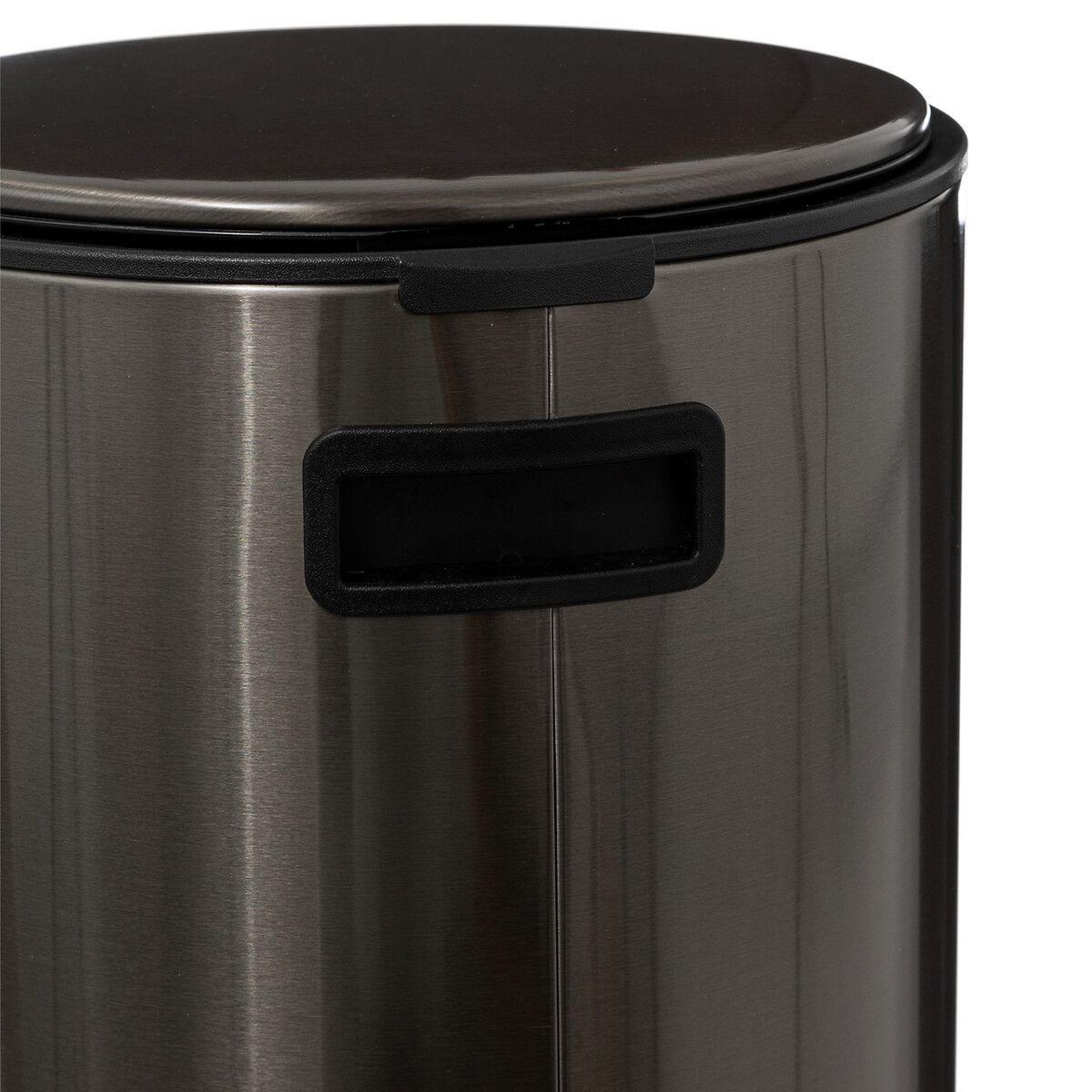 Voir la diapositive 4 : FIVE Poubelle de cuisine en métal  delta  30l inox noir