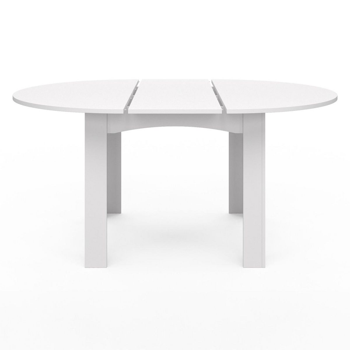 ID MARKET Table à manger extensible ronde DONA 4-8 personnes blanc 110-150 cm
