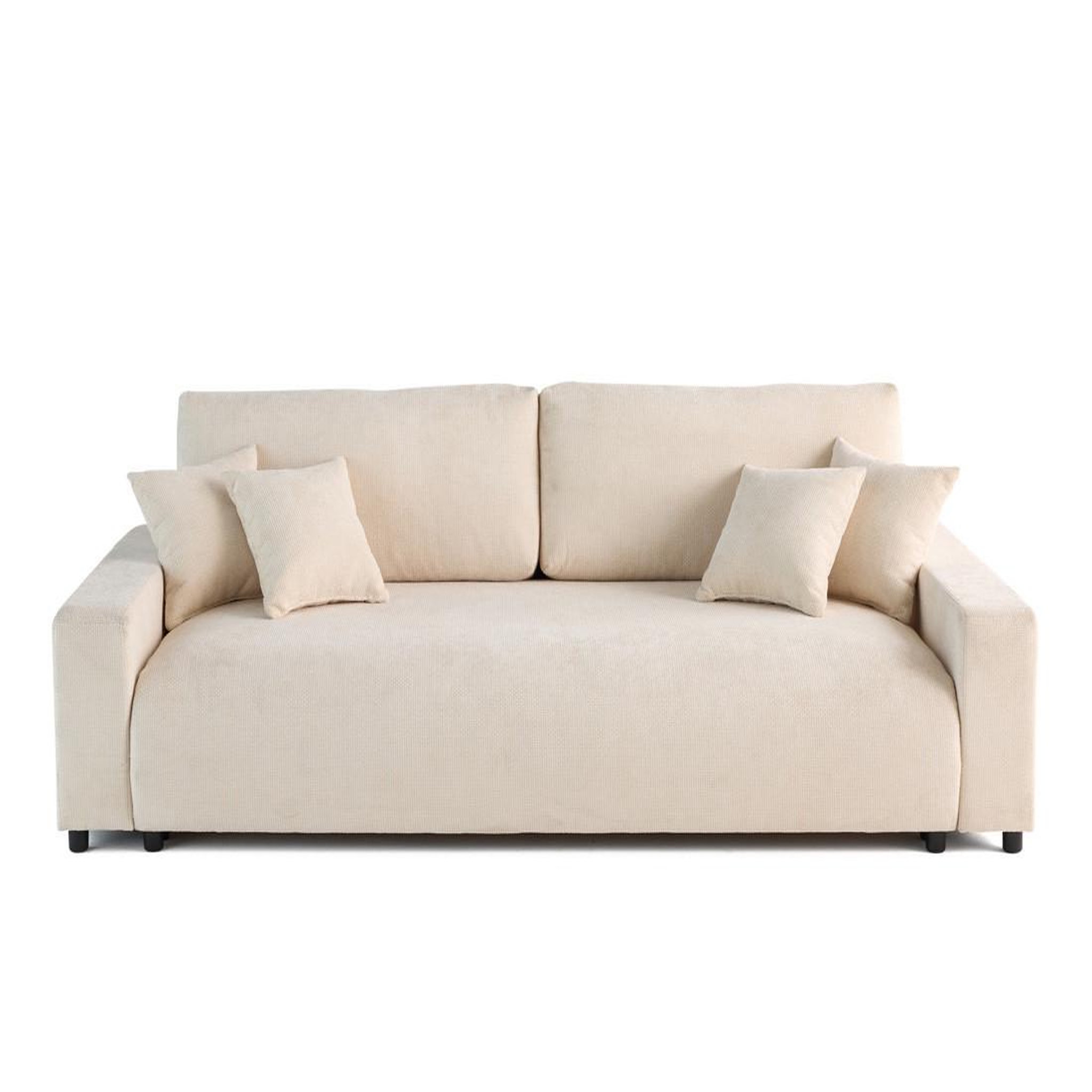 Voir la diapositive 6 : BEST MOBILIER Pivoine - canapé droit 3 places - convertible avec coffre - en velours texturé