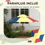 OUTSUNNY Ensemble table de pique-nique enfant 4 places avec parasol et 2 bacs