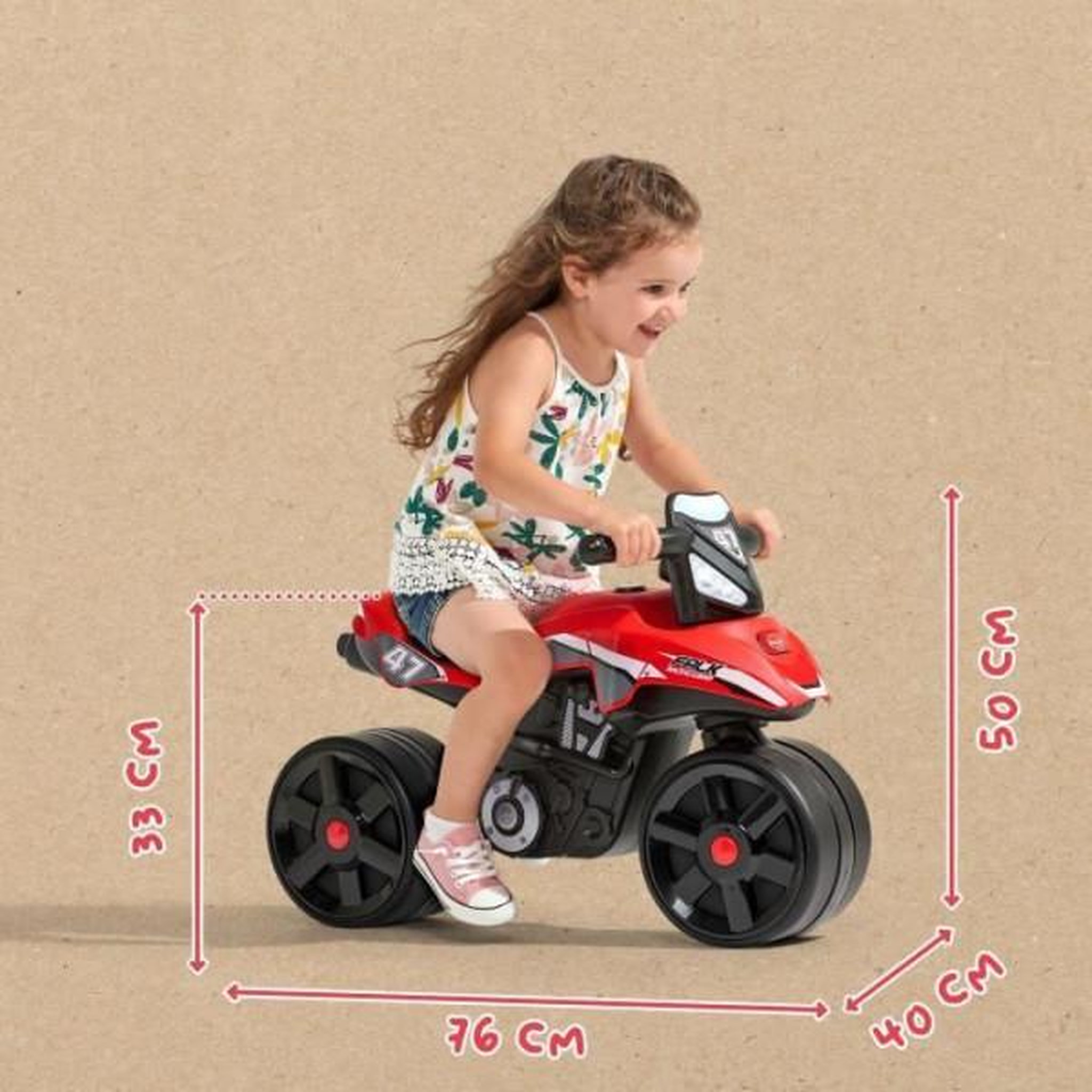 Voir la diapositive 3 : FALK Draisienne Velo  Moto Racing Team - FALK - Larges roues et Guidon directionnel - Fabriqué en France - 40% de plastique recyclé - Des