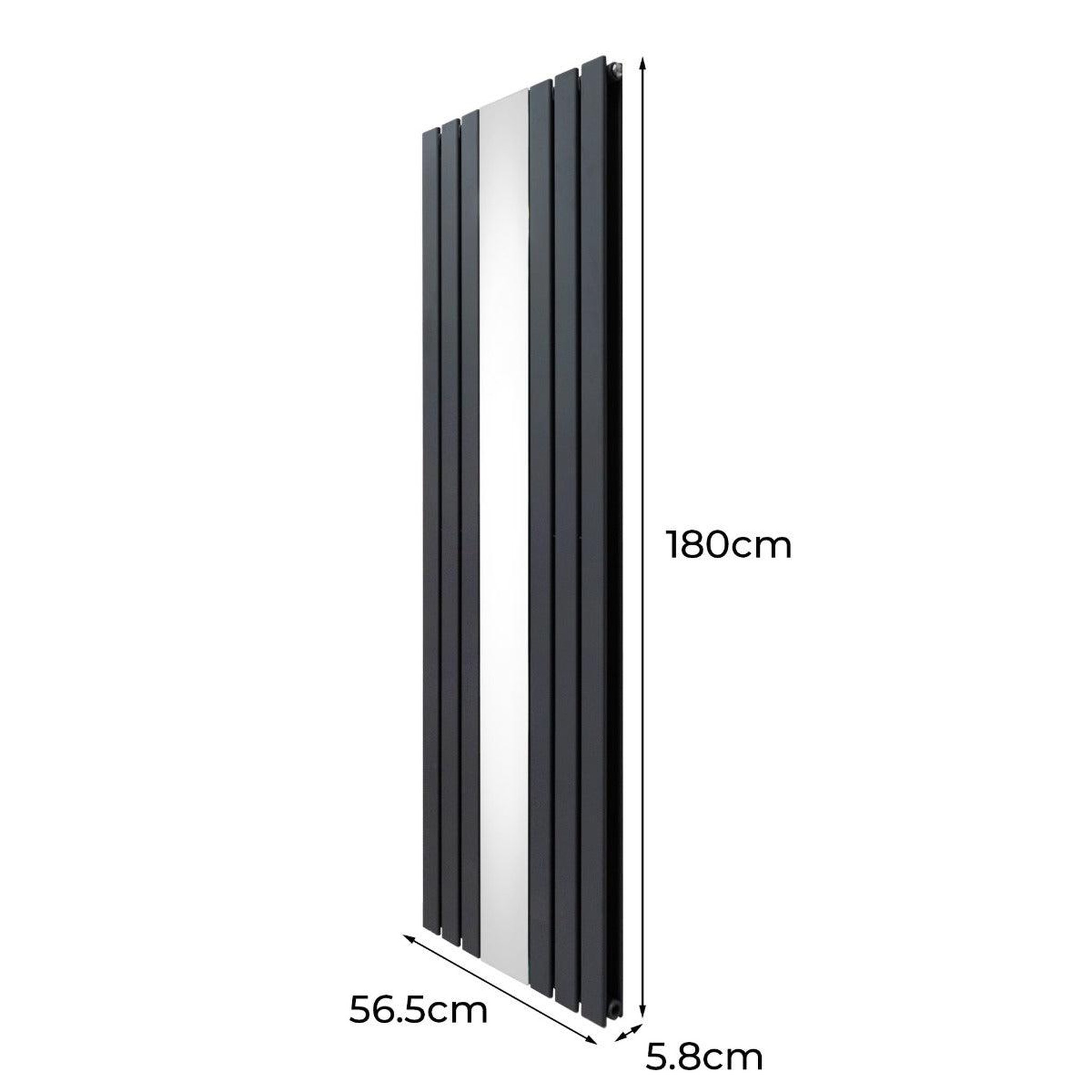 Voir la diapositive 5 : MONSTERSHOP Radiateur plat à miroir & vannes, 2 panneaux - 1800 x 565 mm