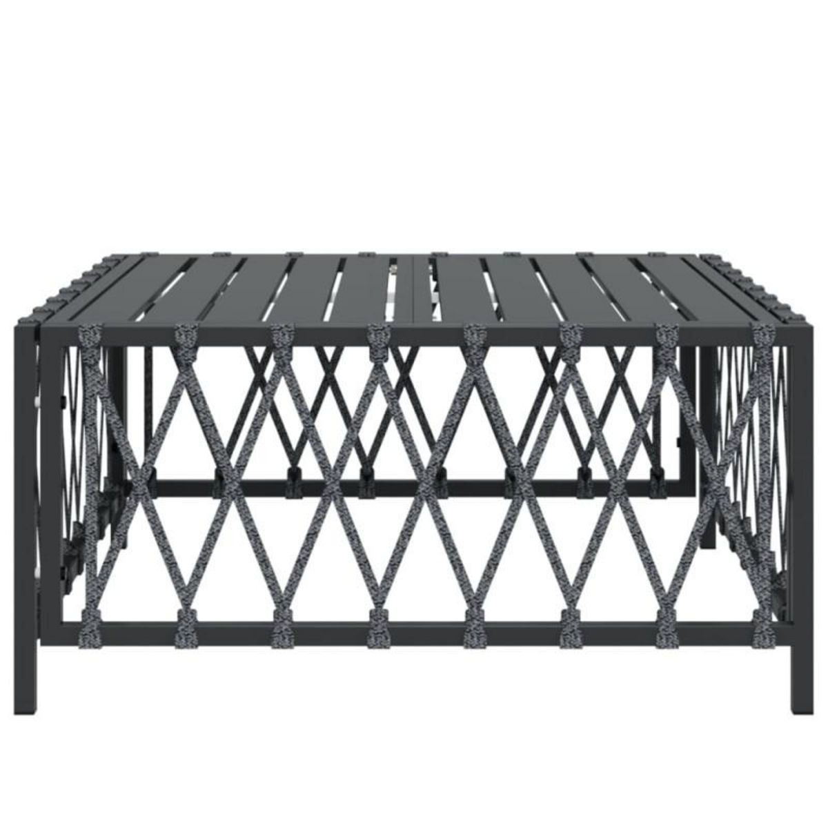 VIDAXL Table de jardin anthracite 70x70x34 cm tissu tissé