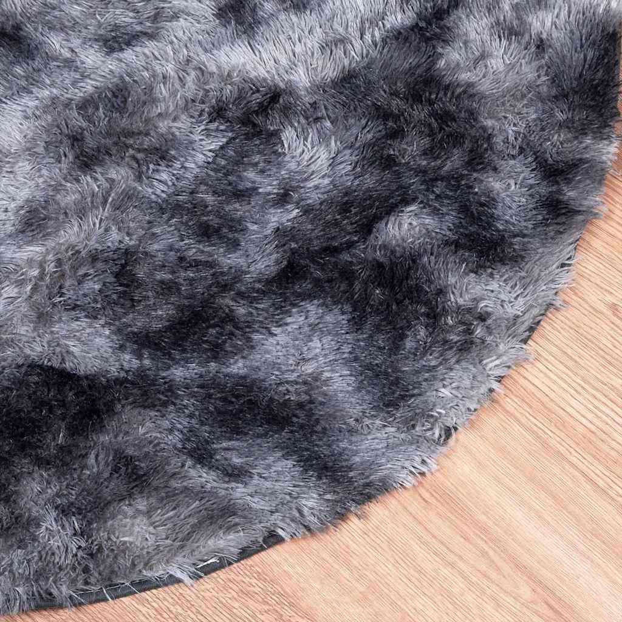 Voir la diapositive 4 : VIDAXL Tapis shaggy a poils longs NAVARRA gris fonce 120x120 cm