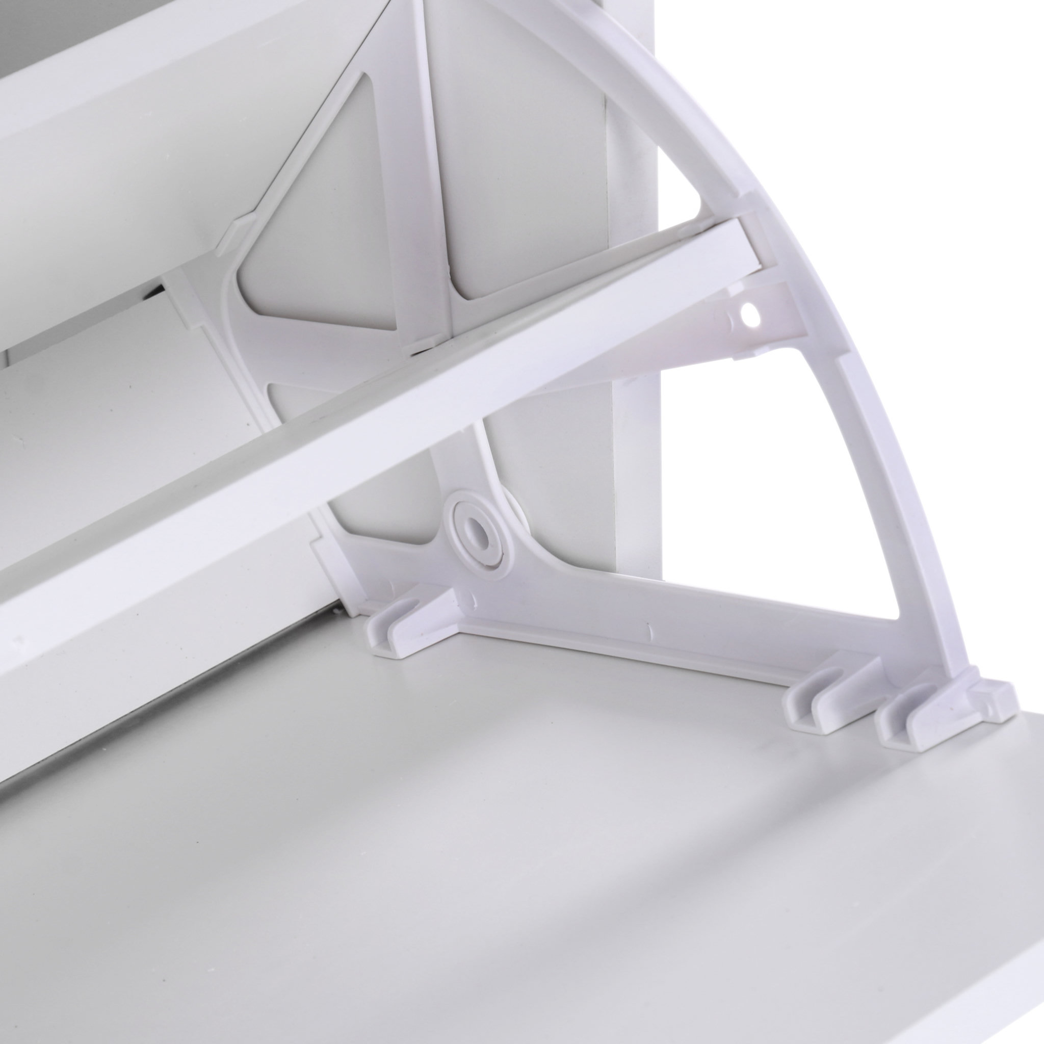 Voir la diapositive 3 : HOMCOM Armoire à chaussures meuble à chaussures dim. 60L x 24l x 80H cm 2 portes abattantes blanc