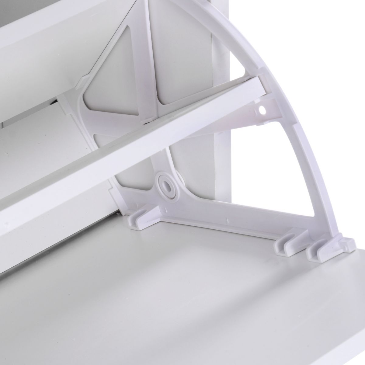 HOMCOM Armoire à chaussures meuble à chaussures dim. 60L x 24l x 80H cm 2 portes abattantes blanc