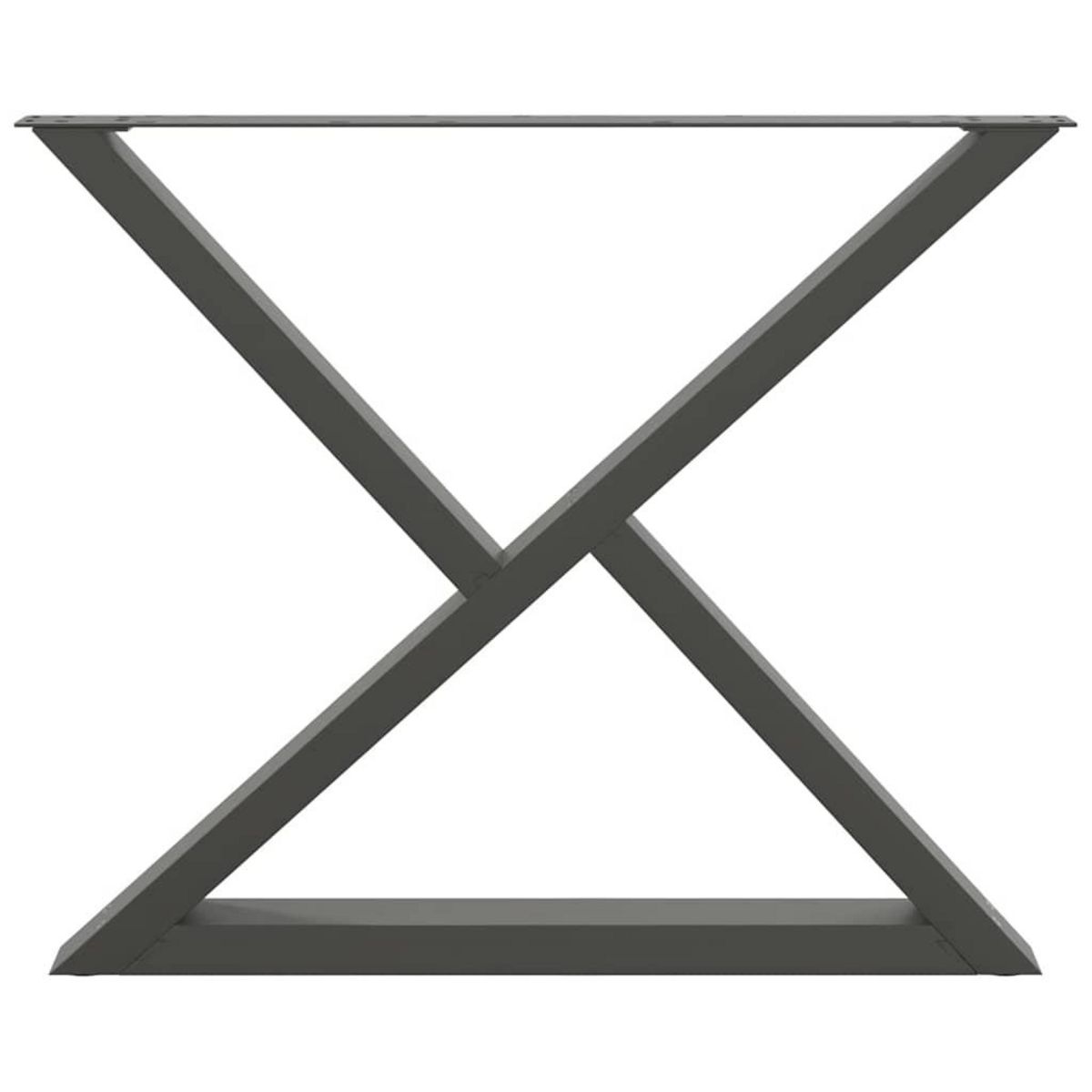 VIDAXL Pieds de table a manger 2 pcs anthracite 90x(72-73,3) cm acier