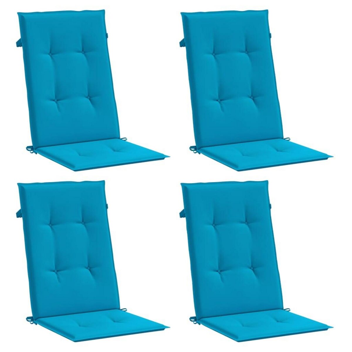 VIDAXL Coussins de chaise de jardin a dossier haut lot de 4 bleu tissu