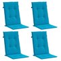 Voir la diapositive 3 : VIDAXL Coussins de chaise de jardin a dossier haut lot de 4 bleu tissu