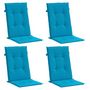 Voir la diapositive 3 : VIDAXL Coussins de chaise de jardin a dossier haut lot de 4 bleu tissu