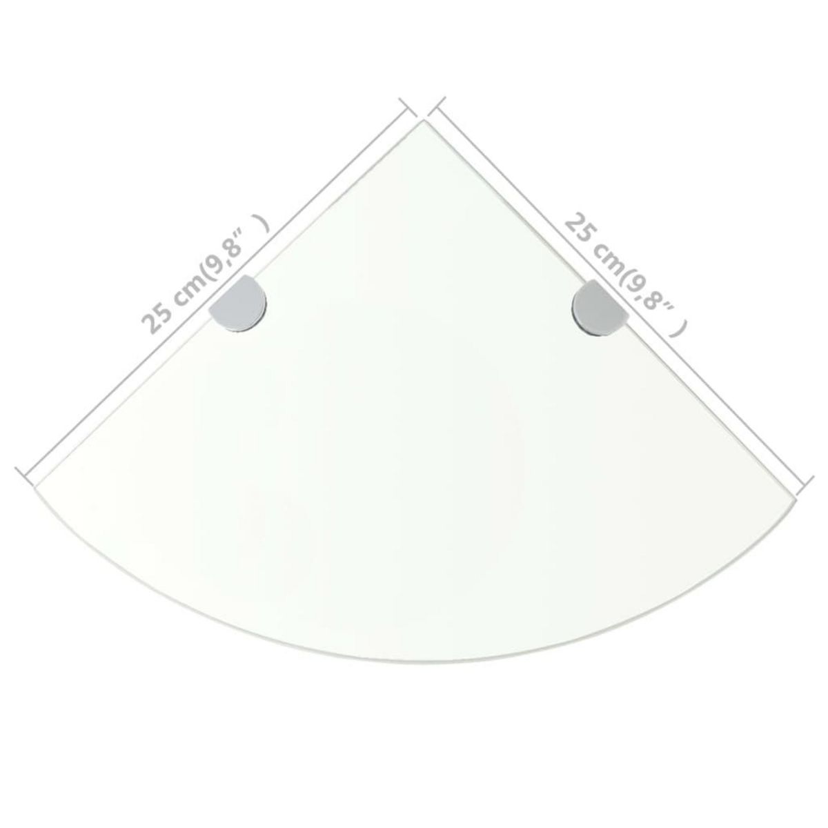 VIDAXL Etagere de coin + supports chromes Verre Transparent 25 x 25 cm