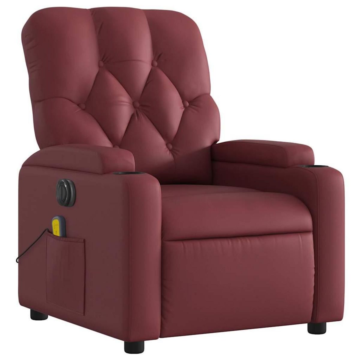VIDAXL Fauteuil de massage inclinable electrique rouge bordeaux