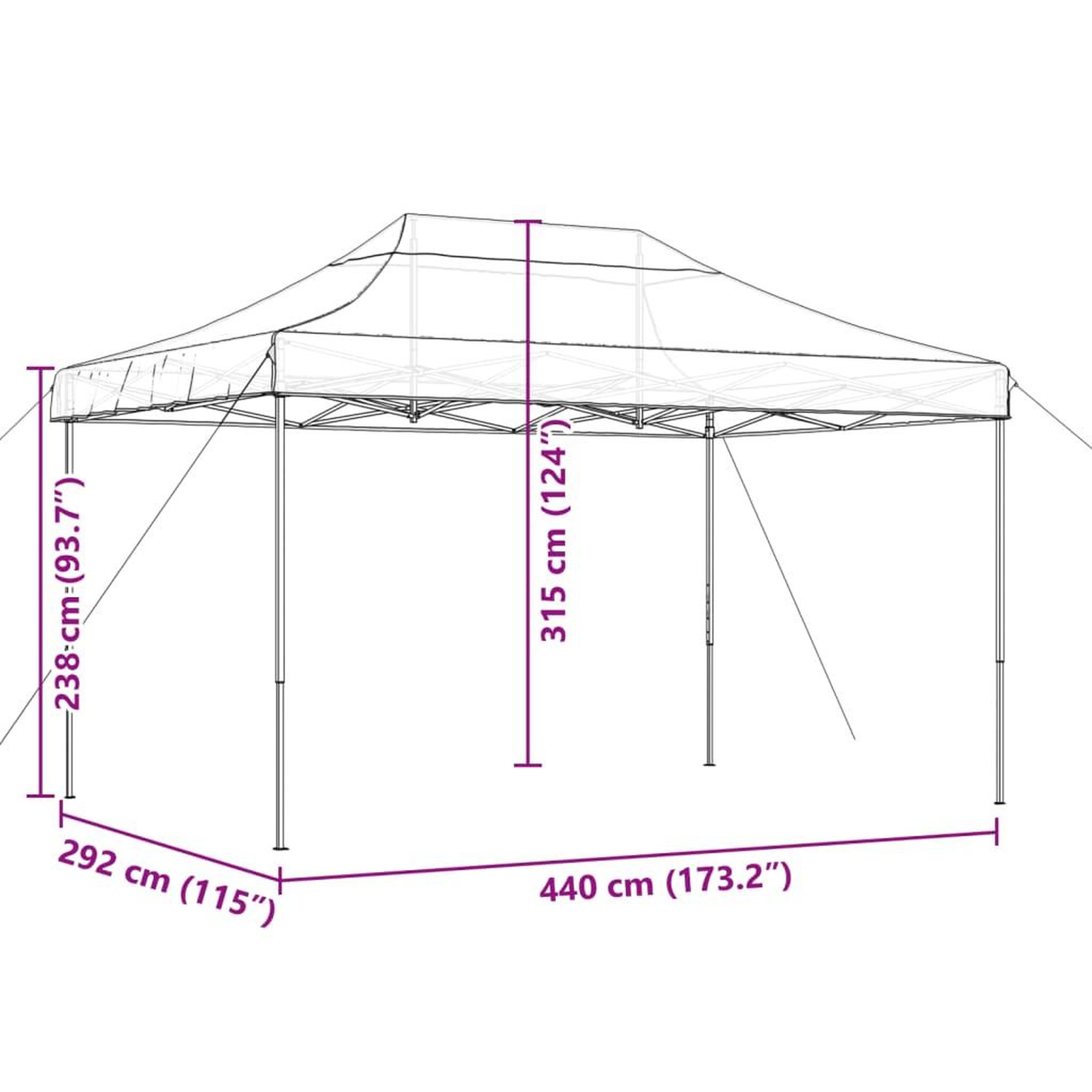Voir la diapositive 6 : VIDAXL Tente de reception pliable escamotable marron 440x292x315 cm