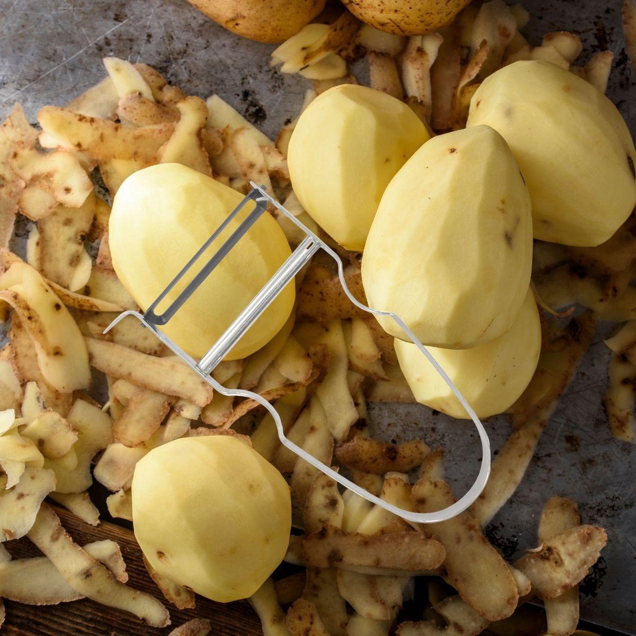Voir la diapositive 2 : Fackelmann Duo eplucheur à légumes pendule 19 cm et rasoir à légumes castor inox 11 cm fackelmann