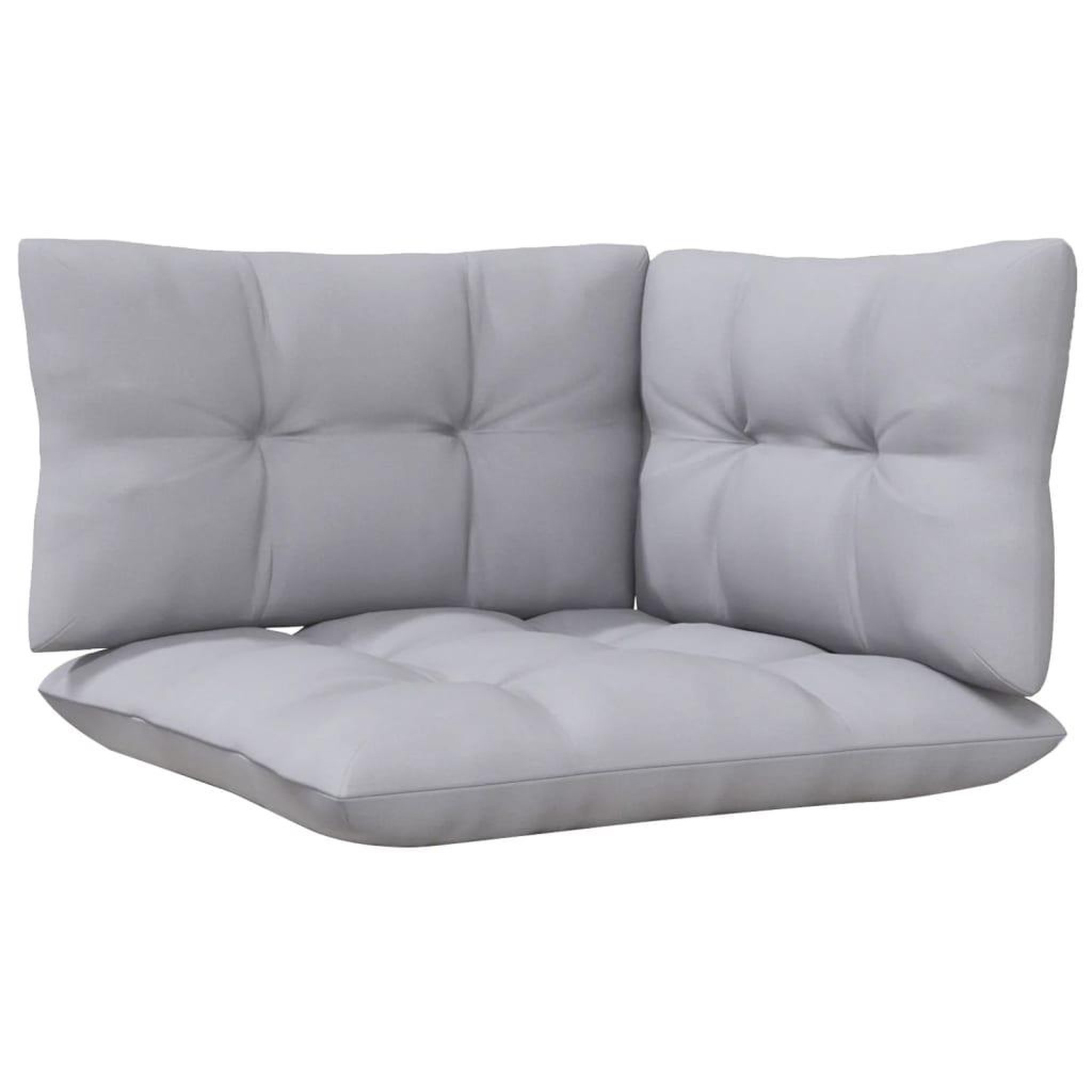 Voir la diapositive 5 : VIDAXL Canape 3 places de jardin et coussins gris Bois de pin solide