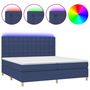 Voir la diapositive 2 : VIDAXL Sommier a lattes de lit et matelas et LED Bleu 200x200 cm Tissu
