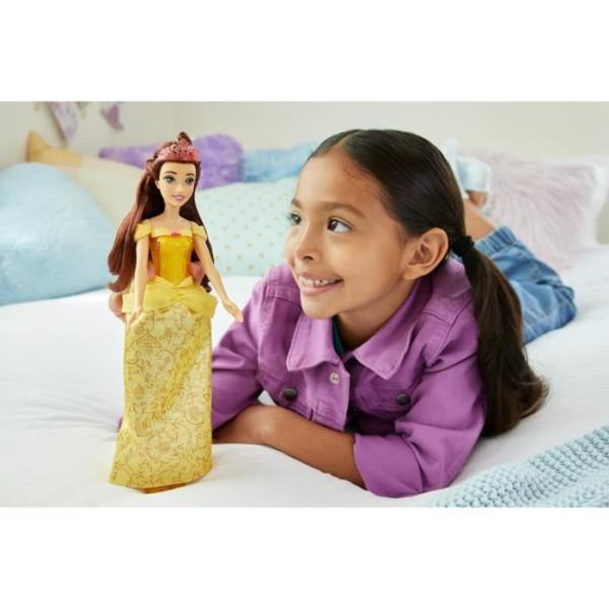 Voir la diapositive 3 : DISNEY PRINCESS Belle Poupée 29 cm, Mattel Poupée Disney Princesses habillage et accessoires HLW11