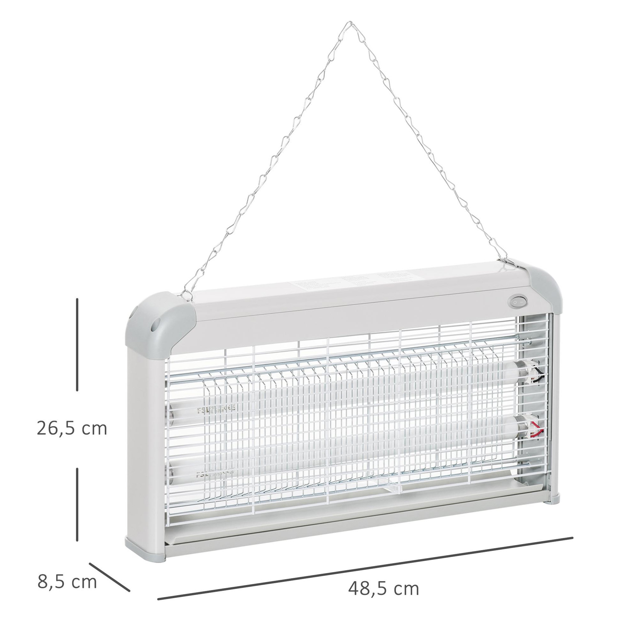 Voir la diapositive 3 : OUTSUNNY Outsunny Lampe UV anti-insectes anti moustique tue mouche électrique destructeur d'insectes 30 W gris