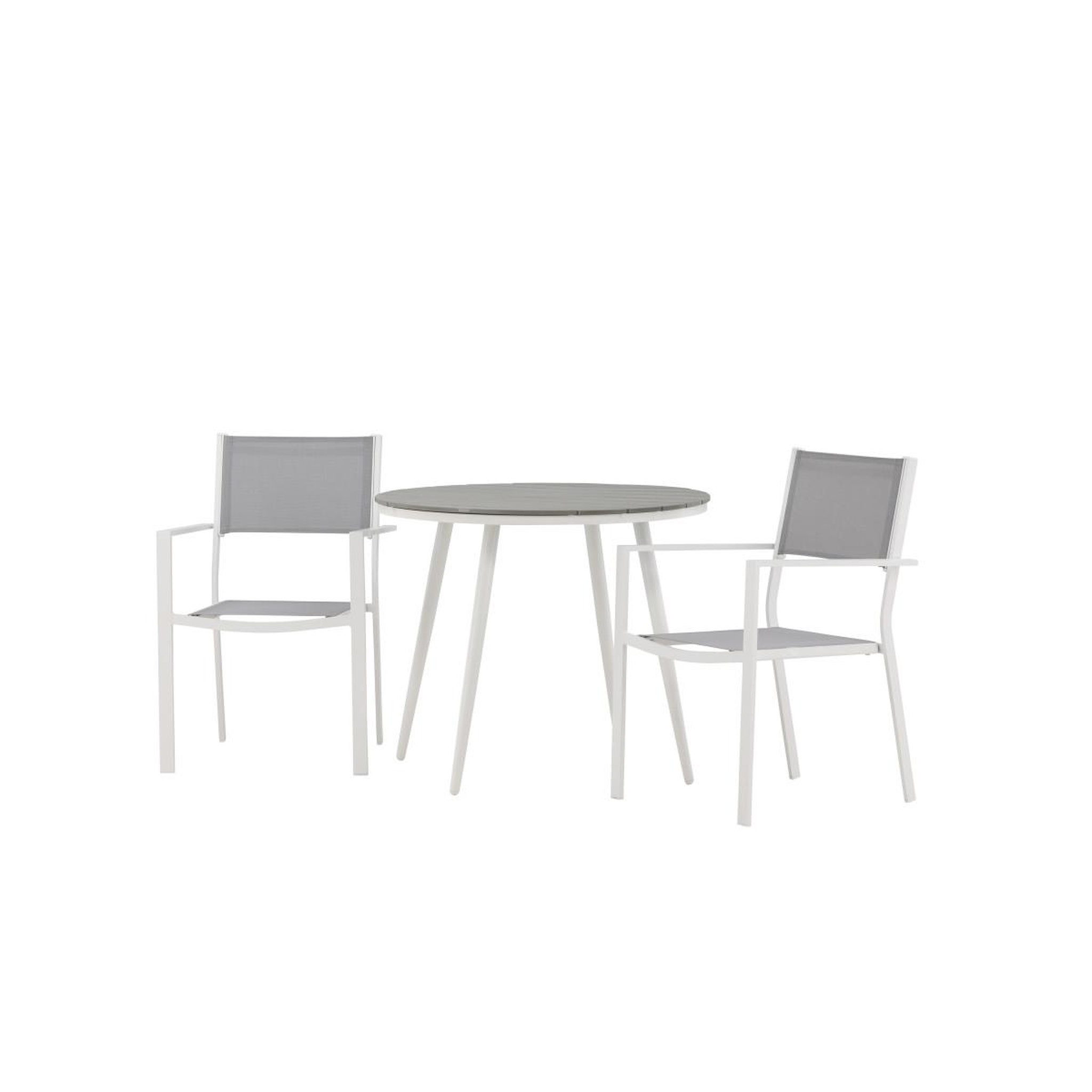 Voir la diapositive 5 : Paris Prix Ensemble table de jardin & 2 chaises  break & copacabana  90cm gris