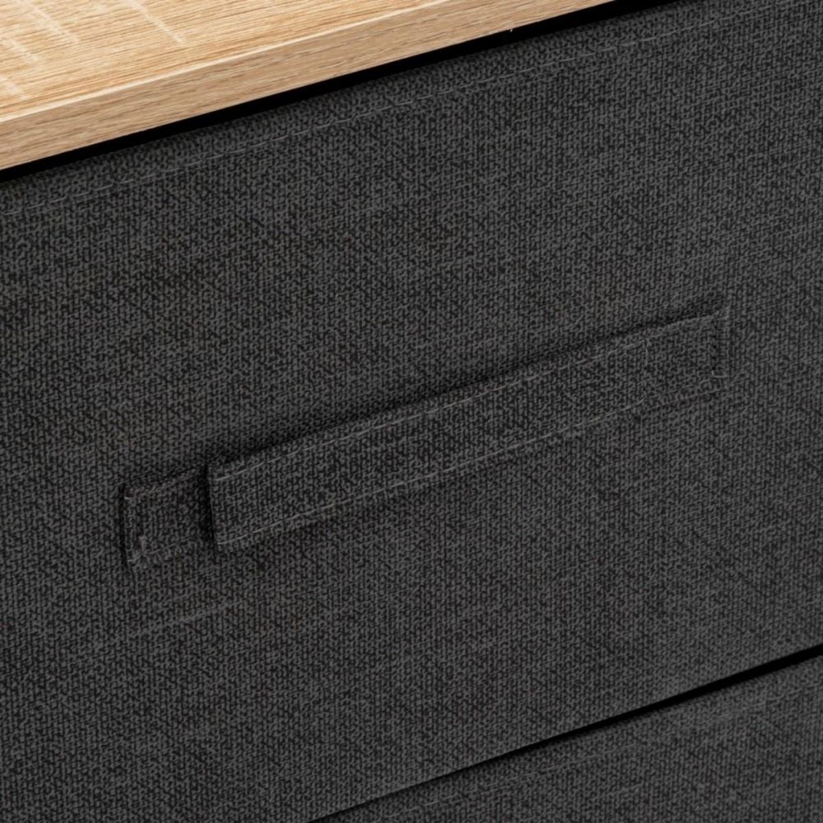 ATMOSPHERA Table de chevet 2 tiroirs métal et tissu