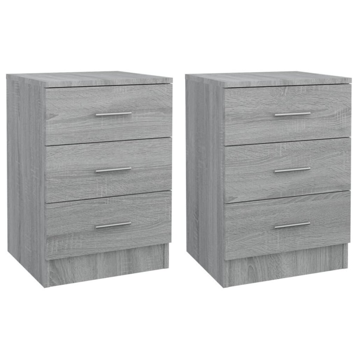 VIDAXL Tables de chevet 2 pcs Sonoma gris 38x35x56cm Bois d'ingenierie