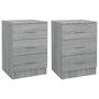 Voir la diapositive 2 : VIDAXL Tables de chevet 2 pcs Sonoma gris 38x35x56cm Bois d'ingenierie