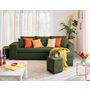 Voir la diapositive 1 : BEST MOBILIER California - canapé d'angle réversible 4 places - convertible avec coffre, étagère et poufs - en velours texturé