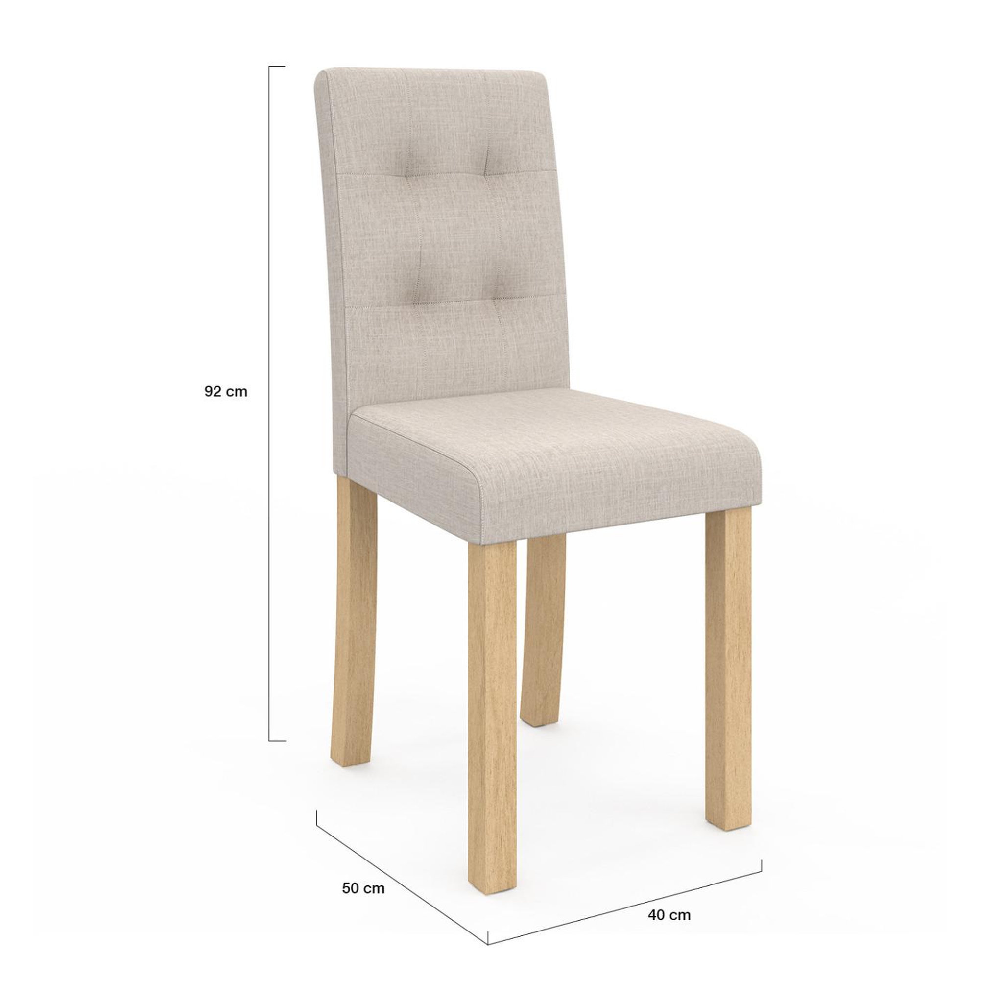 Voir la diapositive 6 : ID MARKET Lot de 4 chaises polga capitonnées beiges pour salle à manger