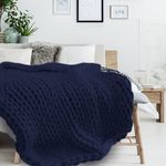 The Home Deco Factory Plaid grosse maille Chunky. Coloris disponibles : Gris, Rose