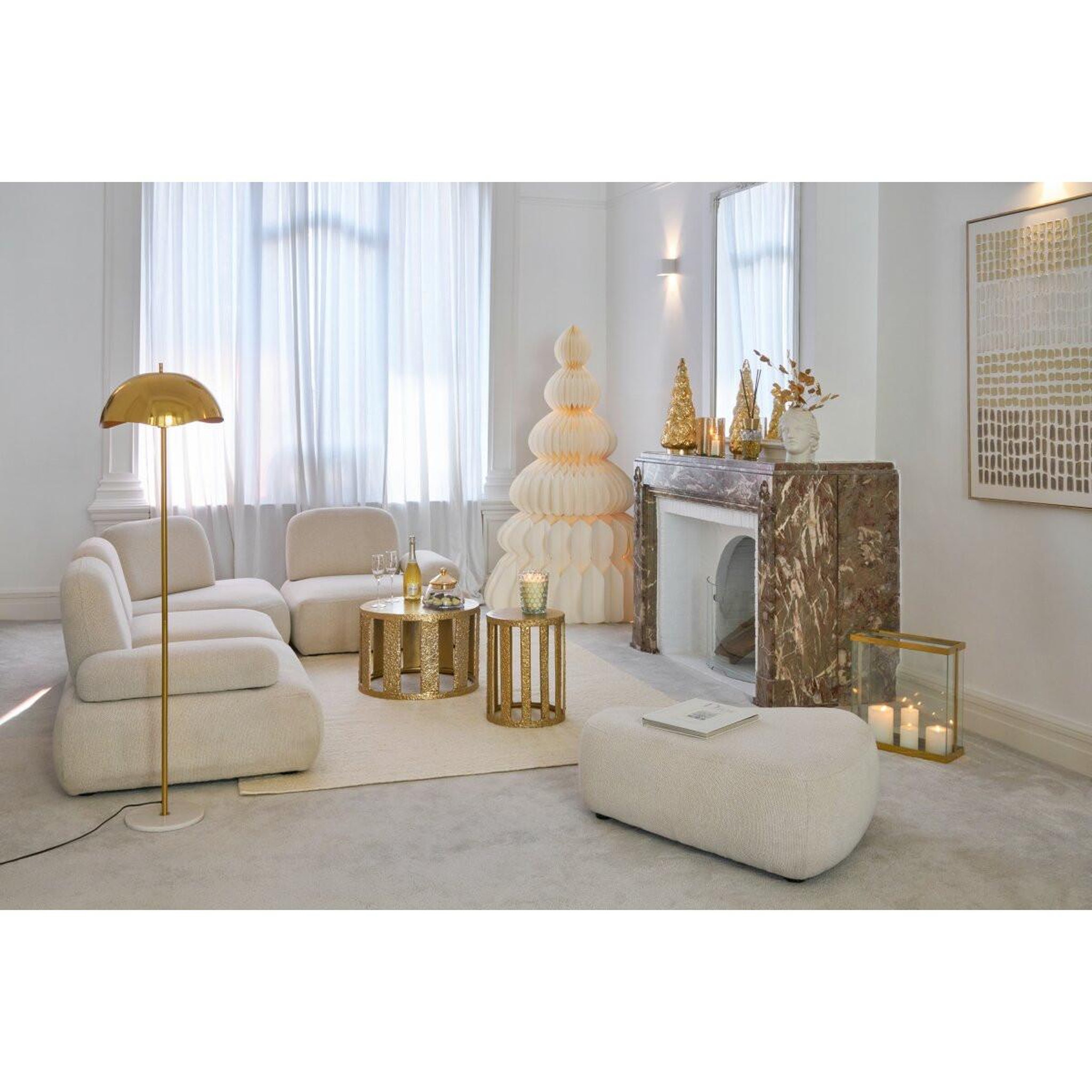 Voir la diapositive 5 : J-LINE Table Basse Design en Aluminium  Gwen  60cm Doré