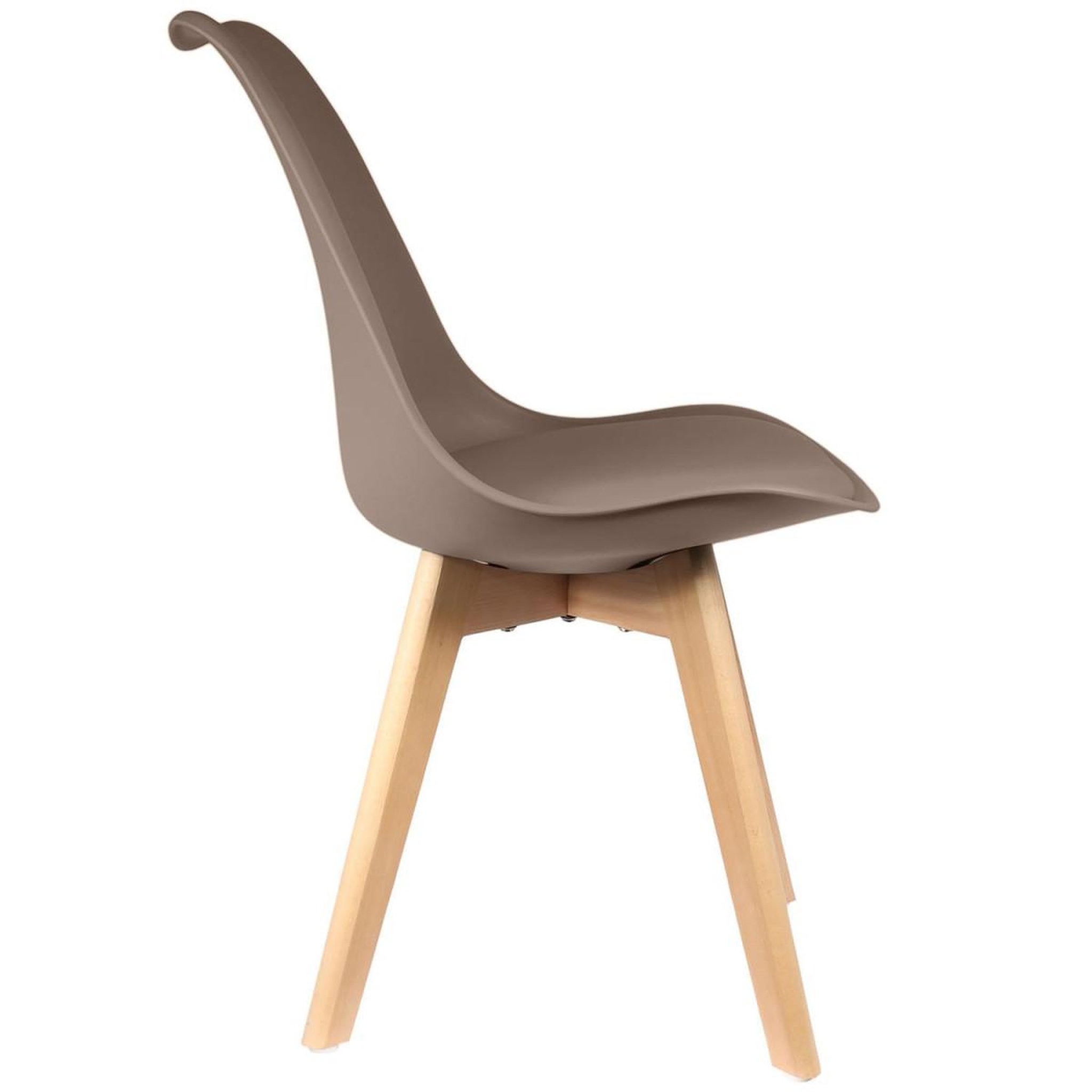 Voir la diapositive 4 : The Home Deco Factory Lot de 4 chaises scandinave  coquil  81cm taupe