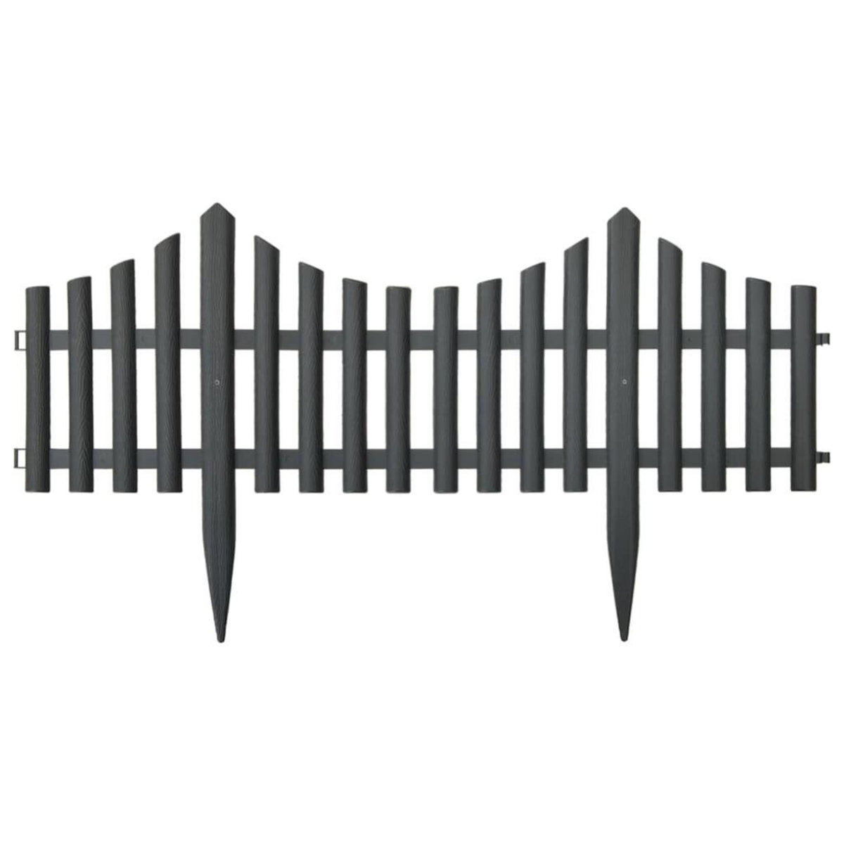 VIDAXL Bordures de pelouse 17 pcs Anthracite 10 m PP