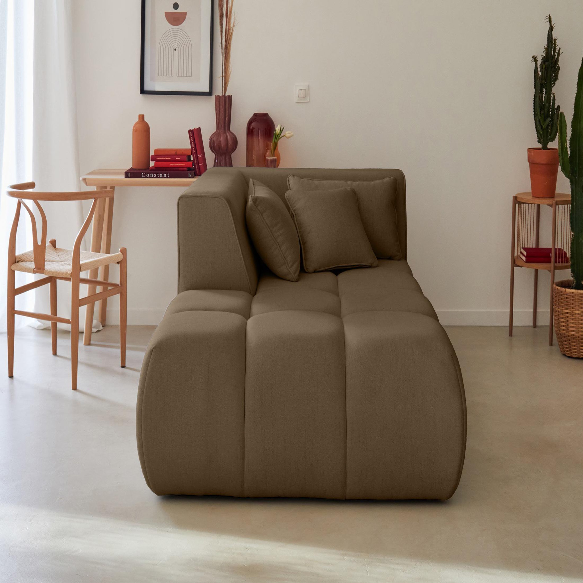 Voir la diapositive 2 : LISA DESIGN Caracas - module d'assise méridienne gauche - en tissu