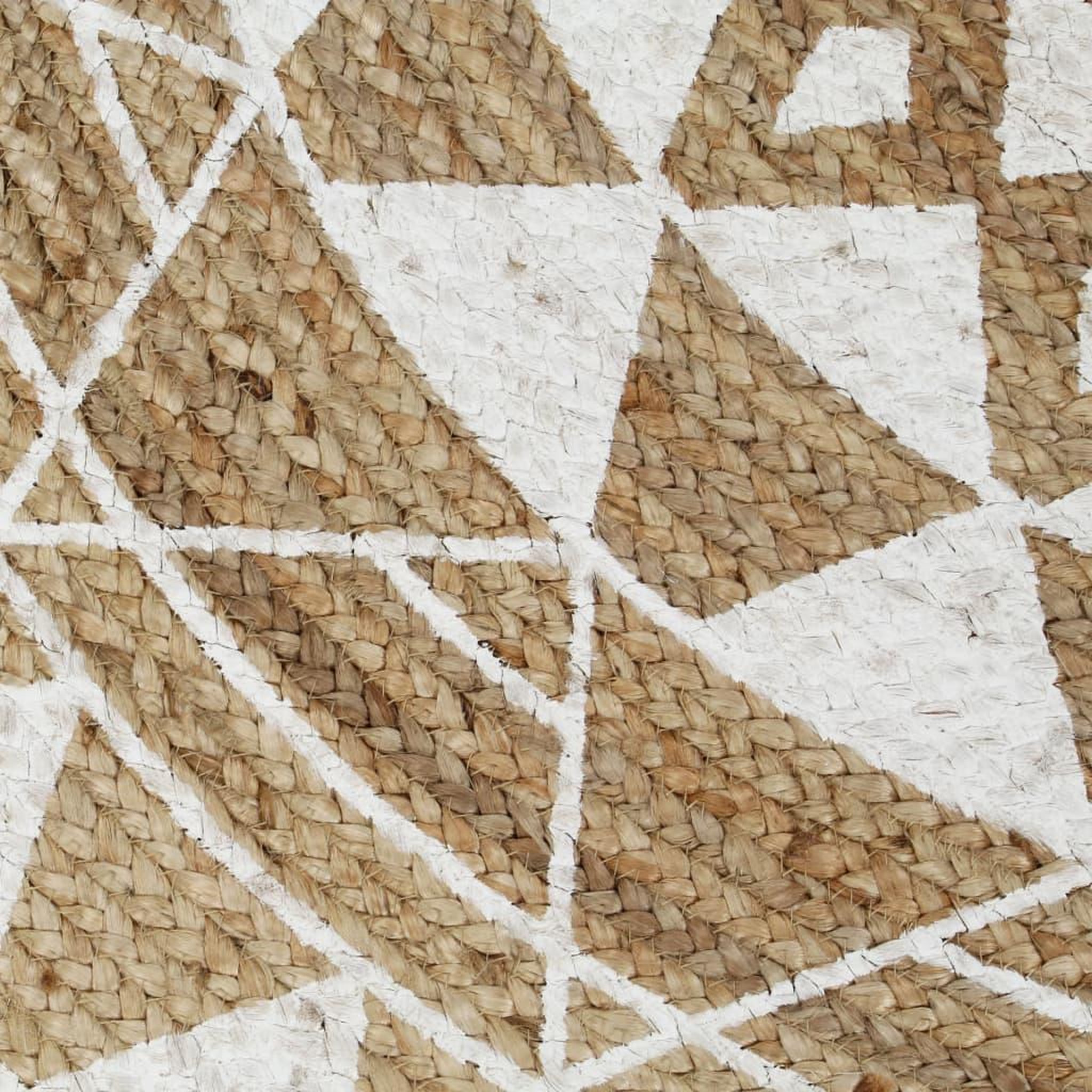 Voir la diapositive 4 : VIDAXL Tapis fait a la main Jute avec imprime blanc 90 cm