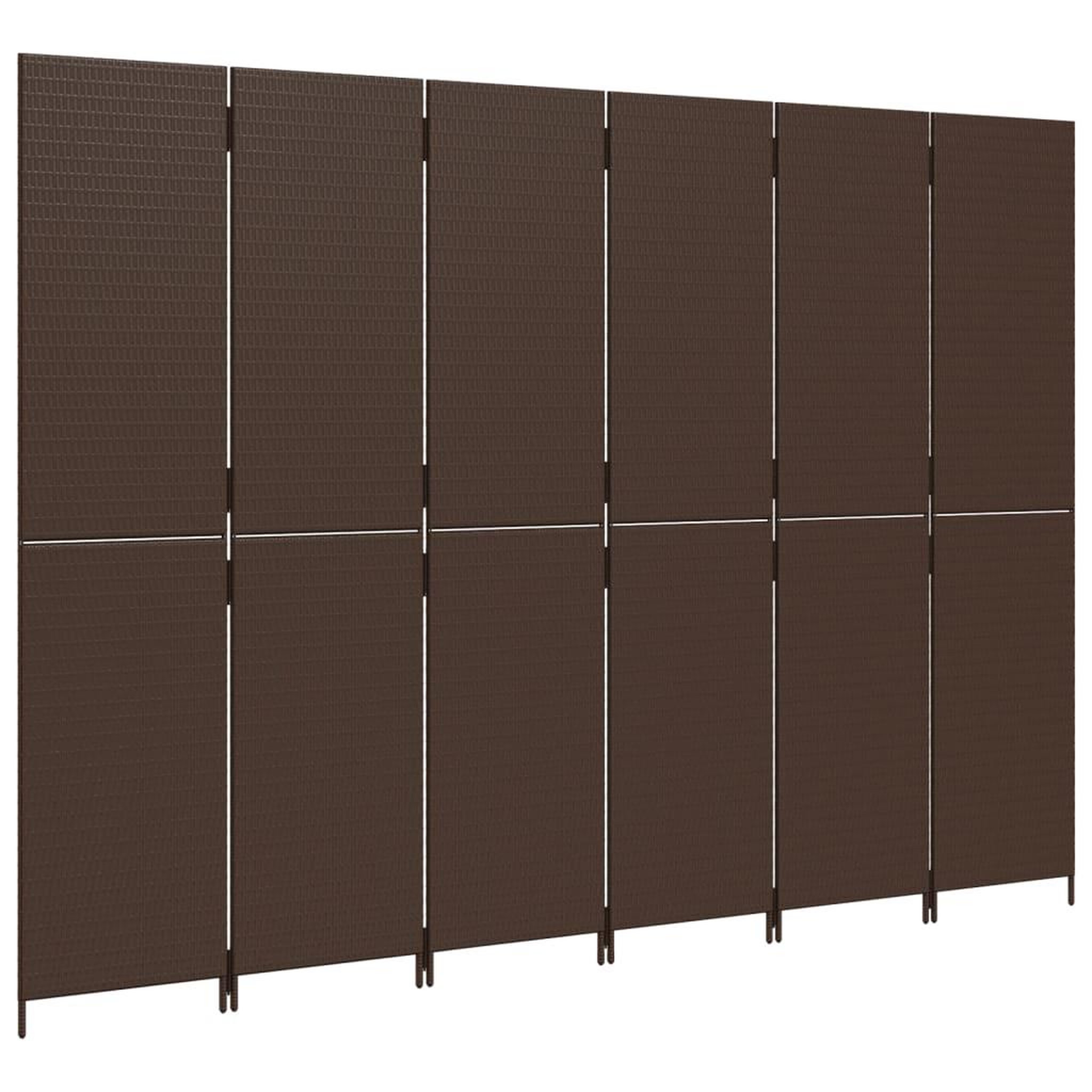 Voir la diapositive 4 : VIDAXL Cloison de separation 6 panneaux marron resine tressee