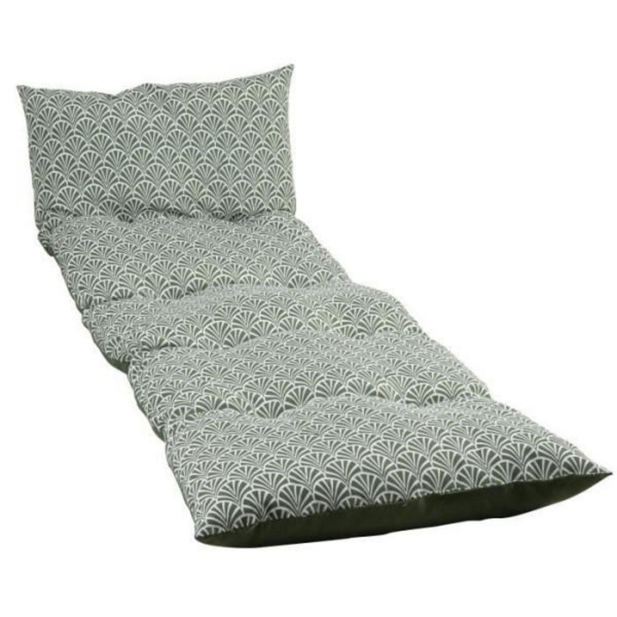 Jardin prive Transat JARDIN PRIVE - Coussin bain de soleil - Flocons Norvege Avocat - Tissu traité déperlant