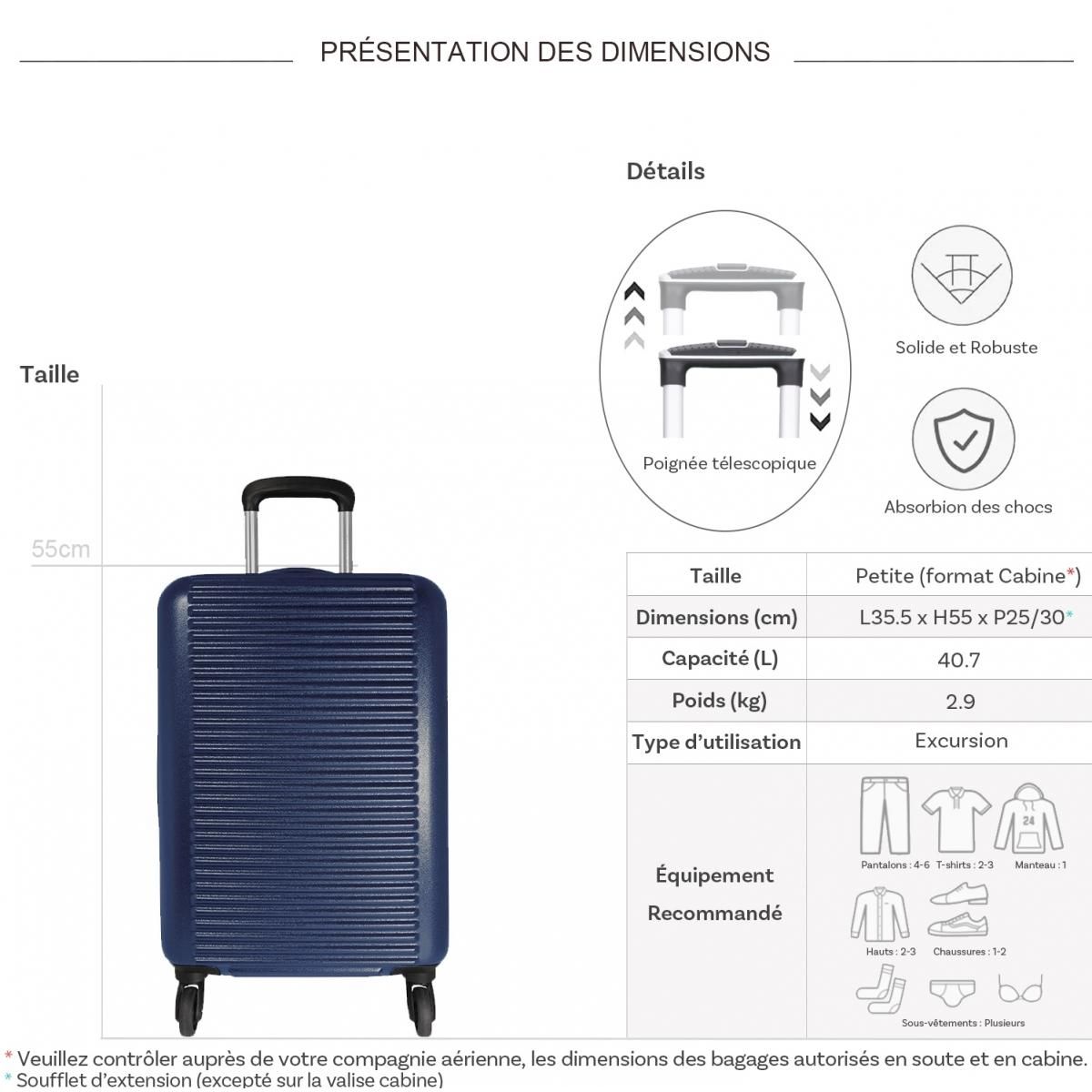 David Jones Valise cabine rigide  55cm