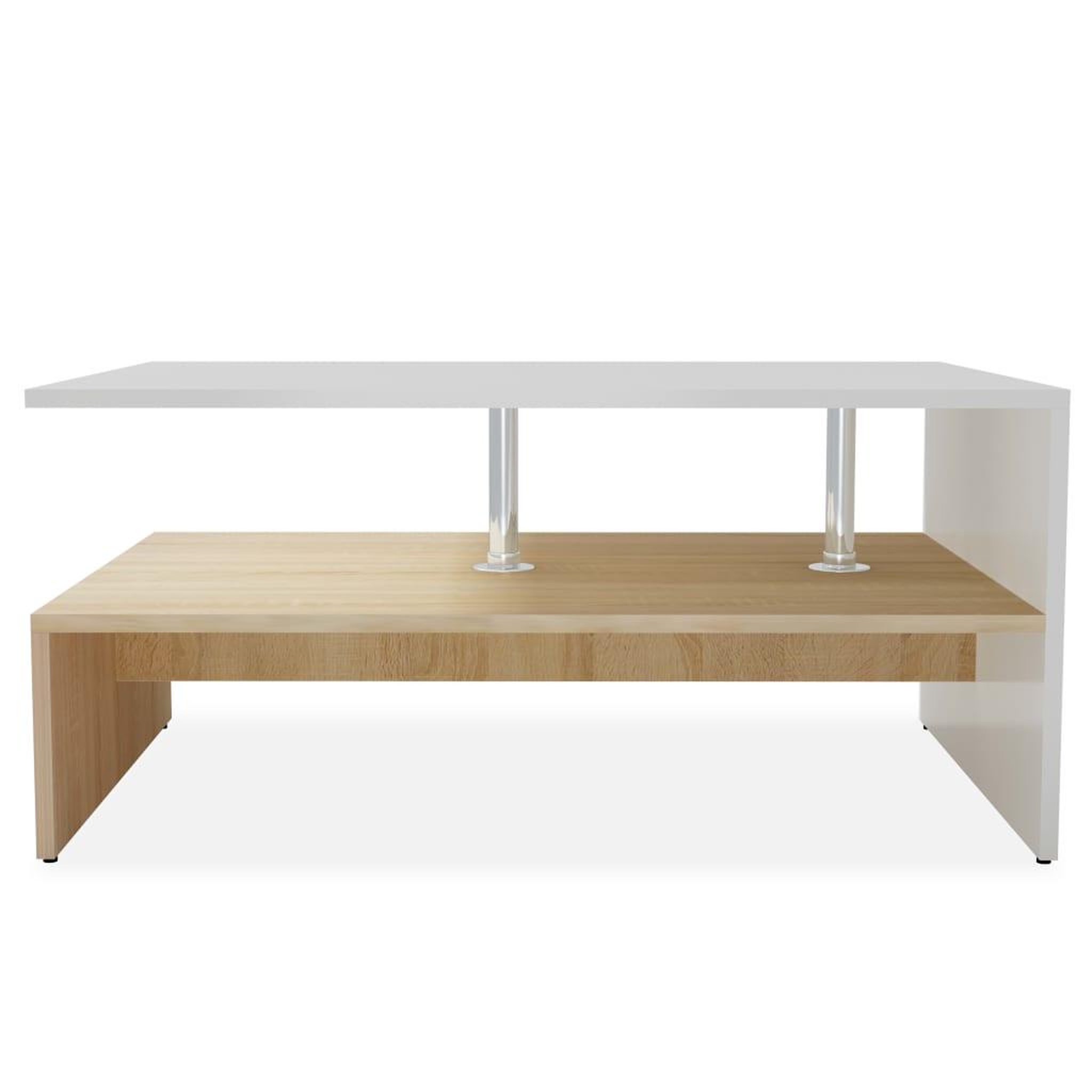 Voir la diapositive 3 : VIDAXL Table basse Bois d'ingenierie 90x59x42 cm Chene et blanc