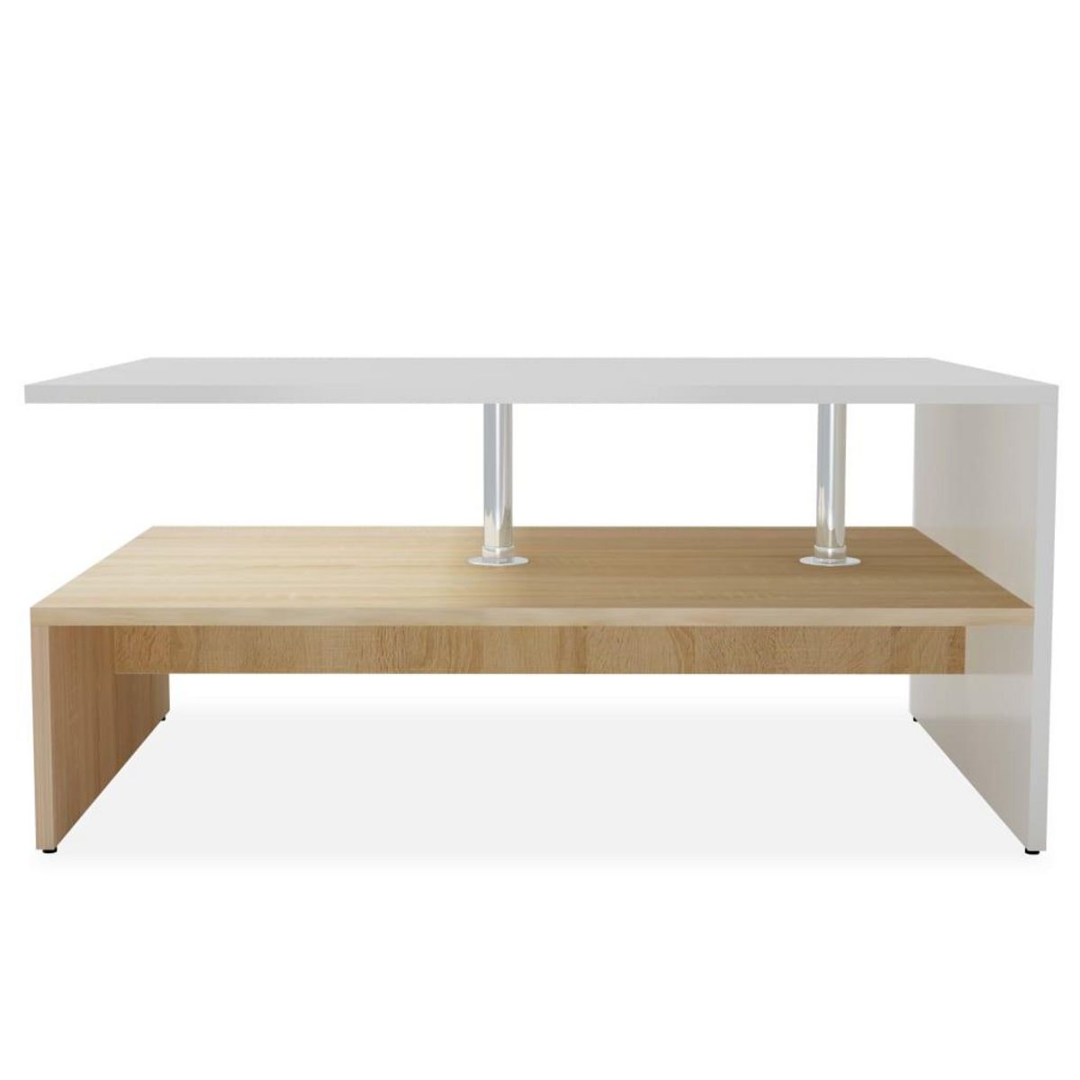 VIDAXL Table basse Bois d'ingenierie 90x59x42 cm Chene et blanc