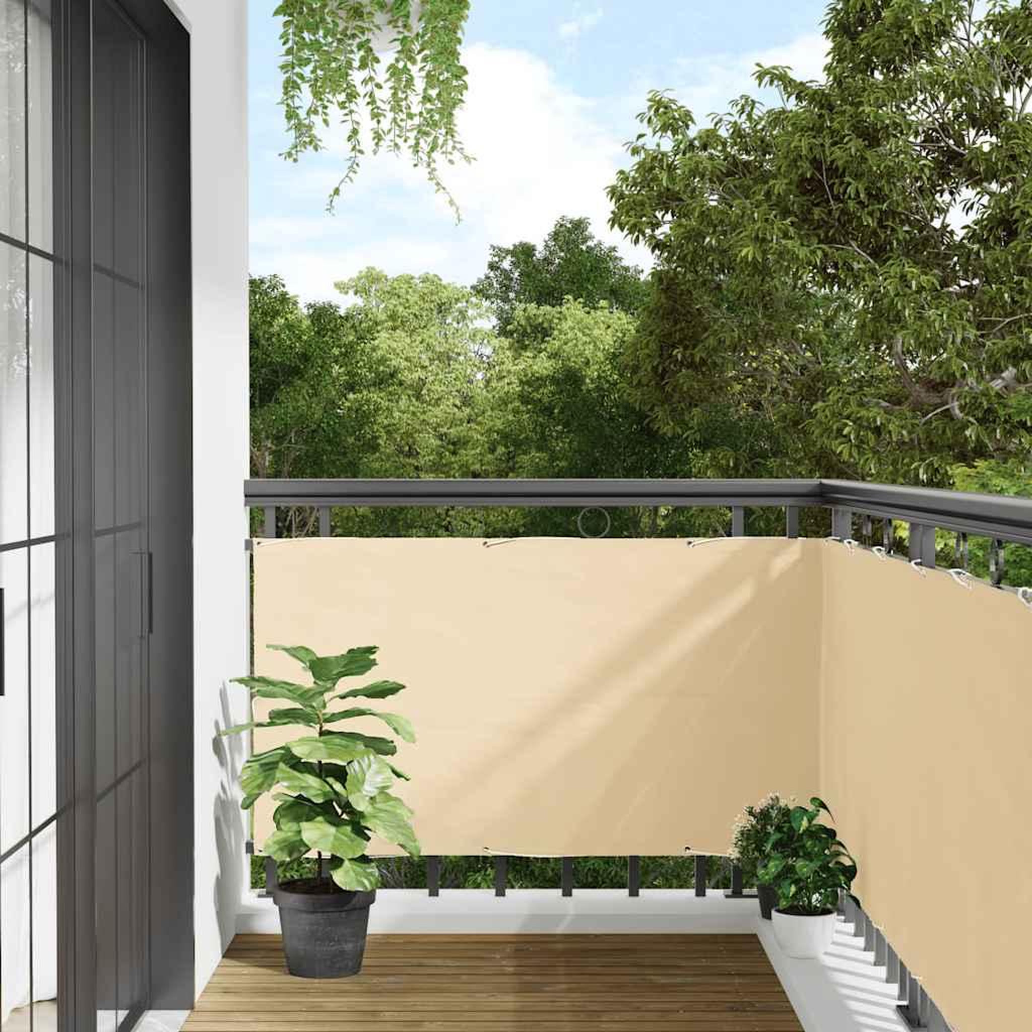 VIDAXL Ecran d'intimite de balcon creme 600x120 cm PVC