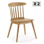VS VENTA-STOCK Pack 2 chaises Ben en bois couleur chêne