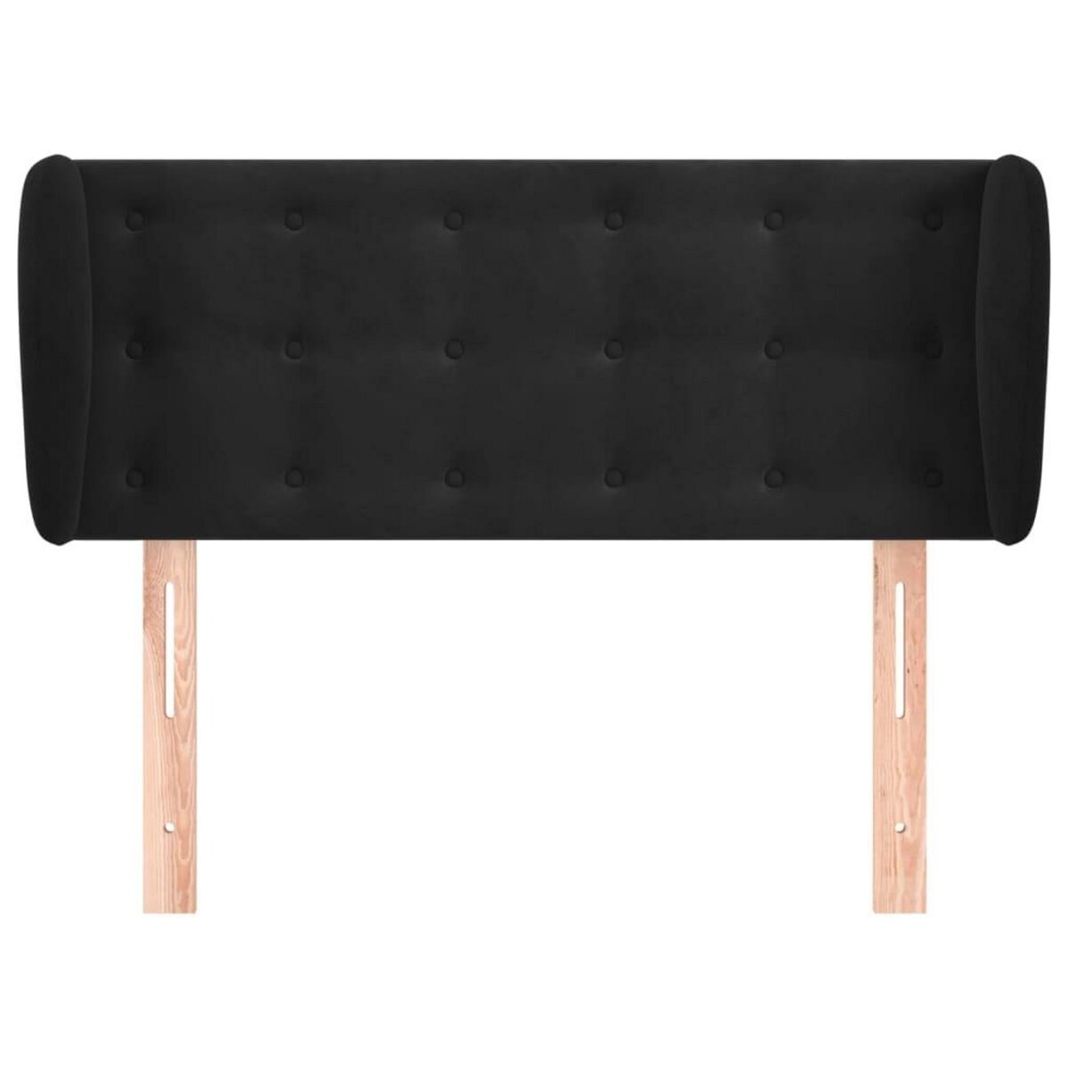 VIDAXL Tete de lit avec oreilles Noir 93x23x78/88 cm Velours