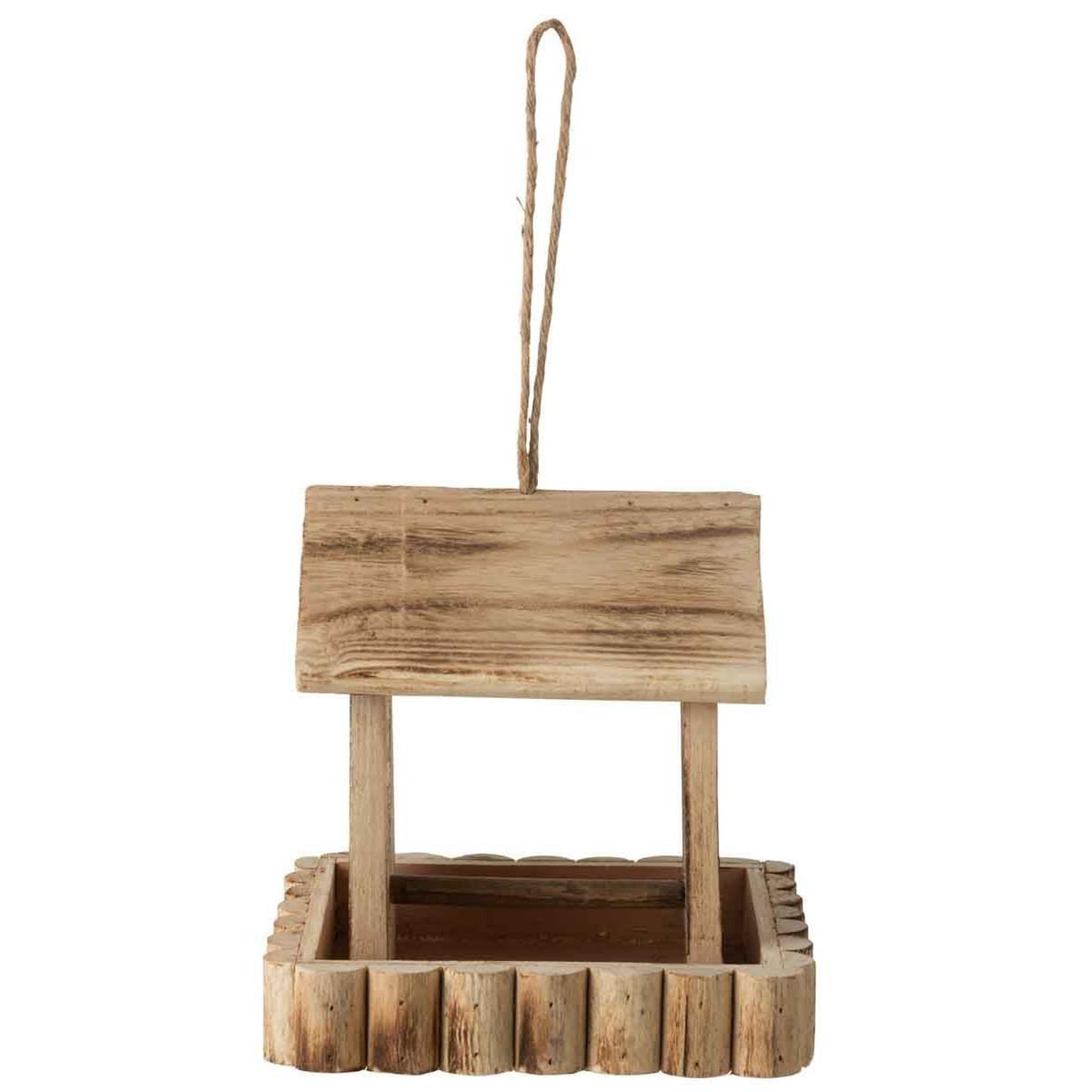 Voir la diapositive 2 : J-LINE Nichoir pour Oiseaux en Bois  Bordure  24cm Naturel