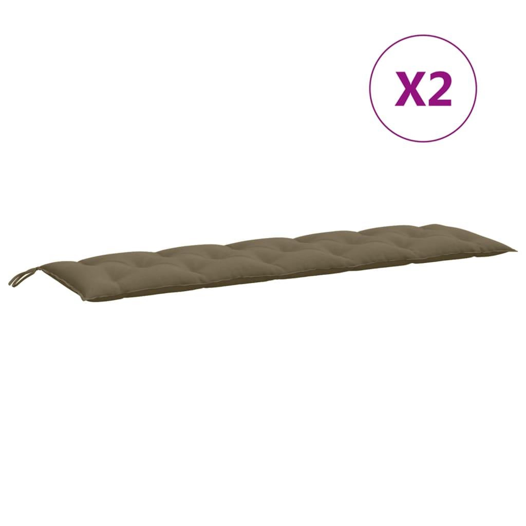 Voir la diapositive 4 : VIDAXL Coussins de banc de jardin lot de 2 taupe melange tissu