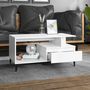 Voir la diapositive 3 : VIDAXL Table basse Blanc 90x49x45 cm Bois d'ingenierie