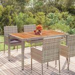 VIDAXL Table de jardin dessus en bois Gris 150x90x75 cm Resine tressee